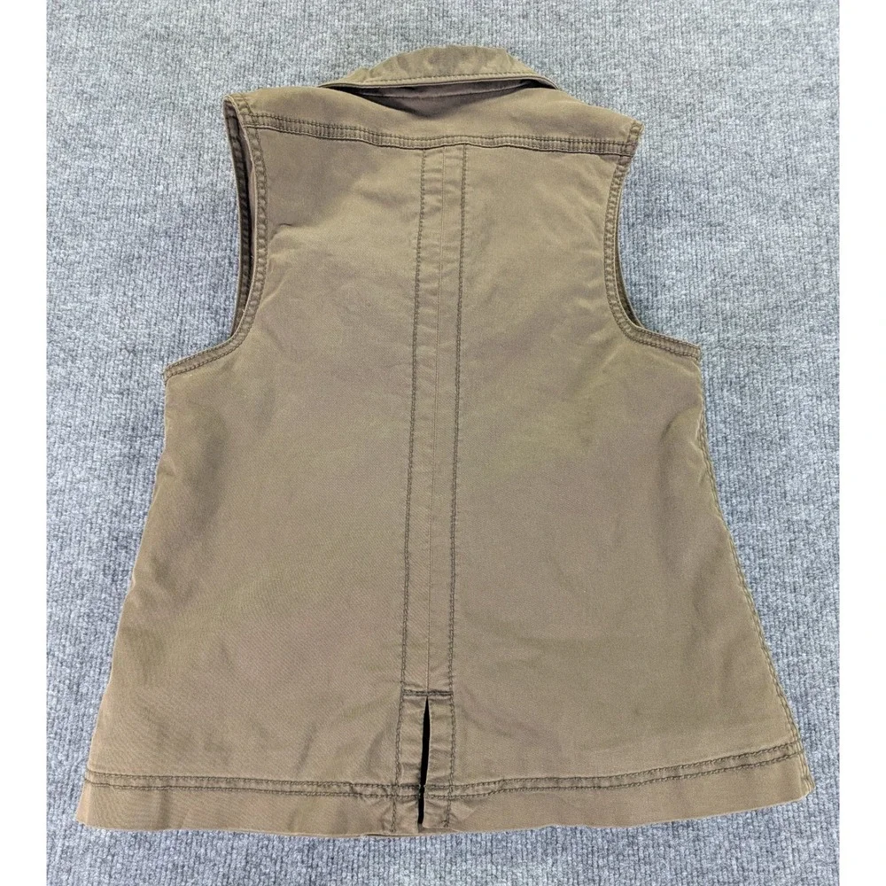 Marrakech Anthropologie Womens Small Sherpa Lined Vest Olive Green Cotton